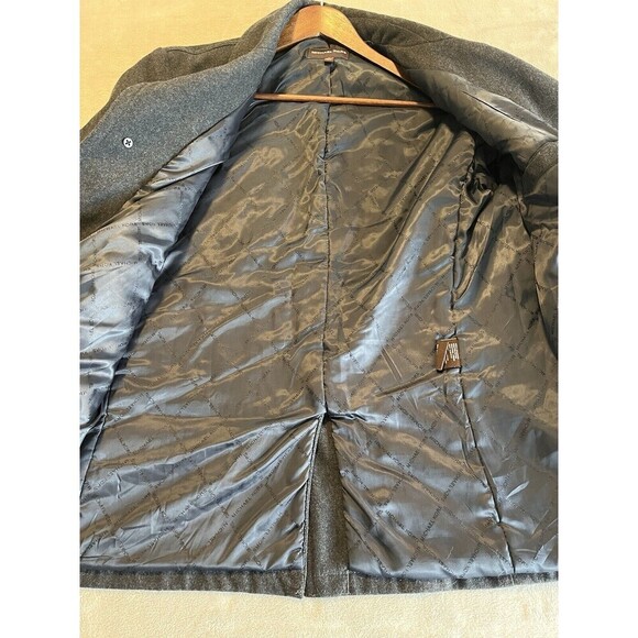 Michael‎ Kors Coat Men’s L Large Gray Wool Blend Jacket Button Up - Picture 6 of 8